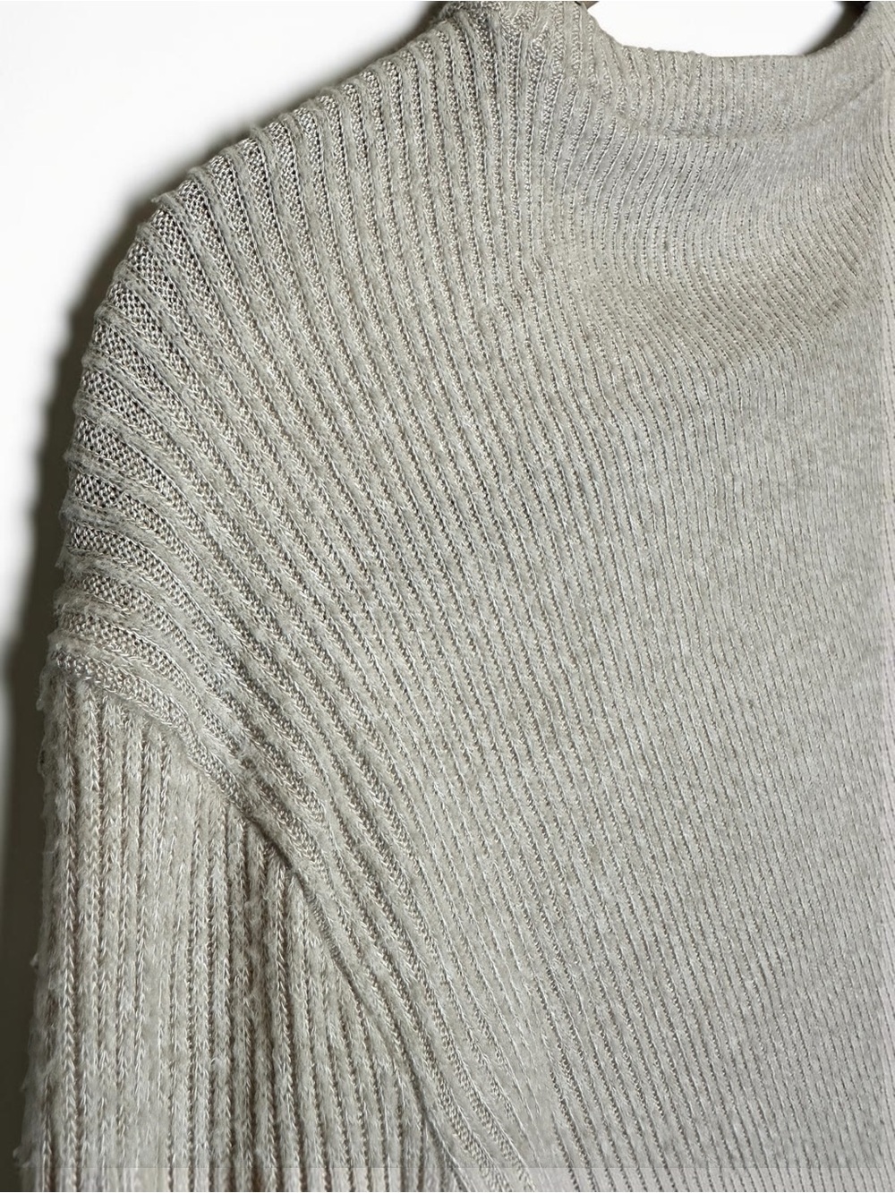 Zara Ribbed Knit Tie-Front Long Sleeve Top Sz L - Picture 5 of 5